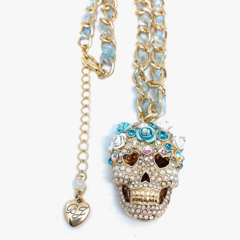 Betsey Johnson Spooky Sweetie Candy Skull Necklace